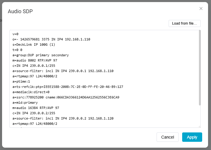 SDP File example